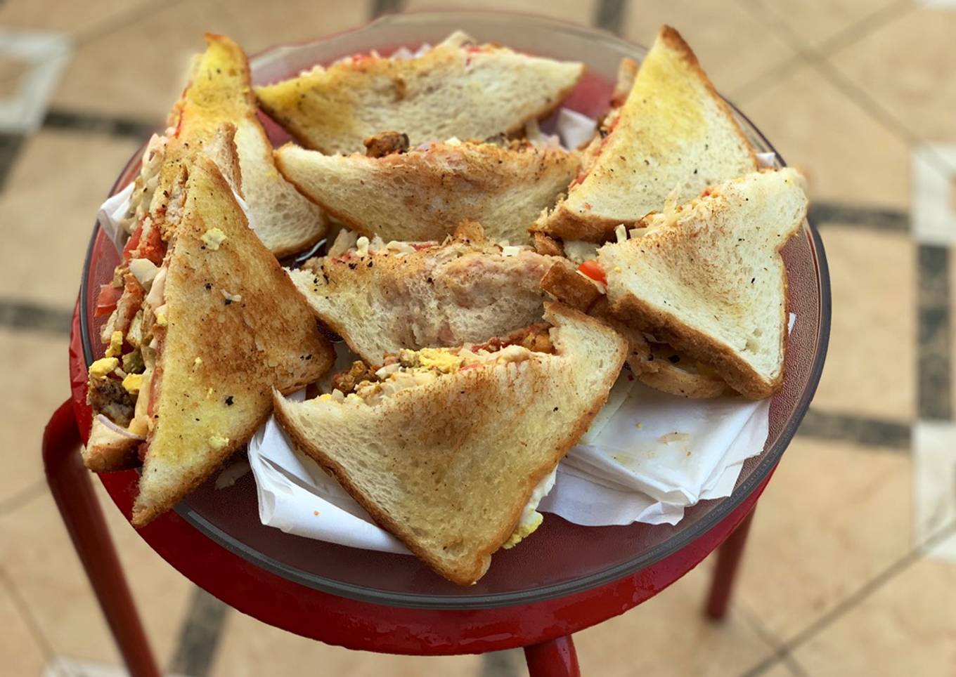 Chicken tikka Club Sandwiches