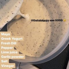 A picture of “Halal Guys” White Sauce.