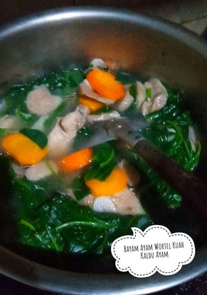 Foto resep 82. Bayam Ayam Wortel Kuah Kaldu Ayam