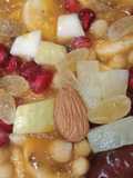 Colorful fruit and nuts chat