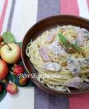 Spaghetti Sốt Kem Phô Mai Nấm Mỡ