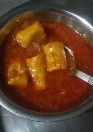 A picture of Besan katte recipe.