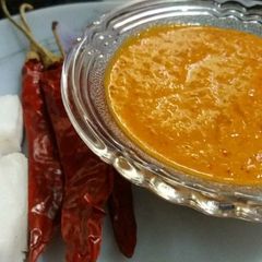 Coconut red chilli chutney A picture of Coconut red chilli chutney.