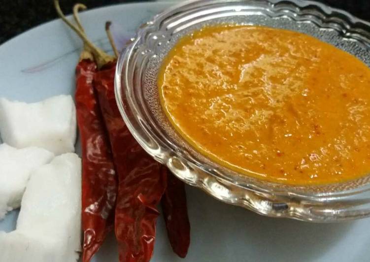 Recipe of Perfect Coconut red chilli chutney