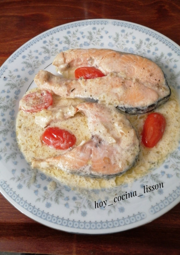 Una foto de Salmón cremoso