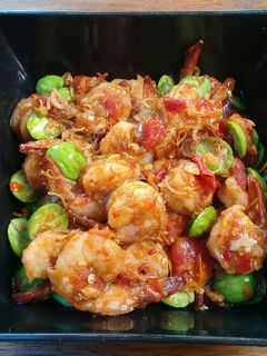 Foto resep Sambel goreng mercon udang pete