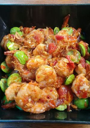 Foto resep Sambel goreng mercon udang pete