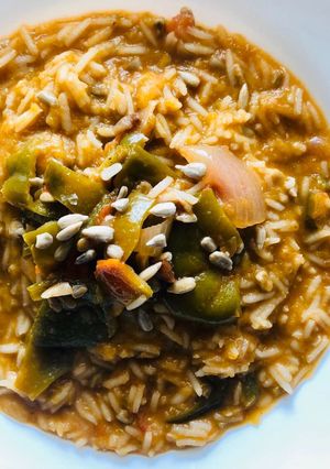 Foto di Risotto peperoni e semi di girasole