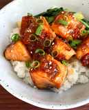 Salmon Rice Bowl with Chilli Oyster Sauce