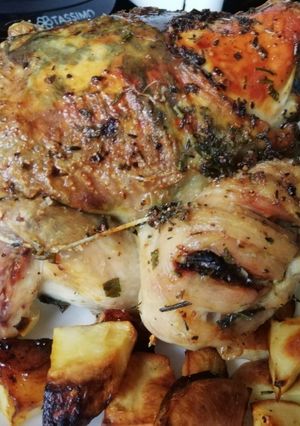 Ízletes sült csirke recept fotója