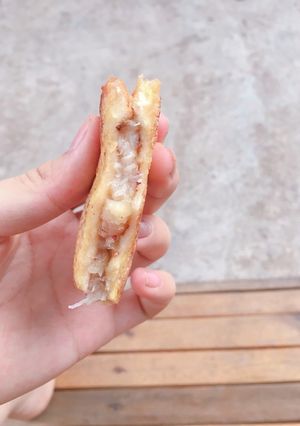 Hình của món Bánh mì chuối chiên.