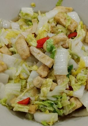 Foto resep Tumis sawi putih+tahu