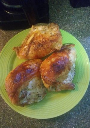A picture of Simply Baked chicken breasts.