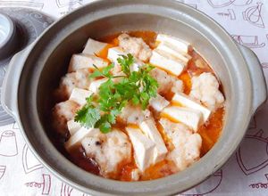 Hình của món Đậu hủ non om tôm.