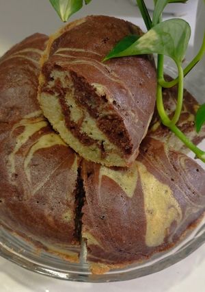 عکسی از دستور کیک دو رنگ (در توستر)