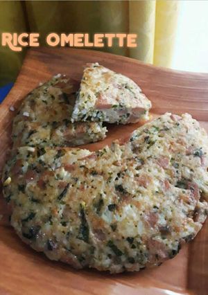 Foto resep Rice Omelette-Sosis Pakchoy Keju