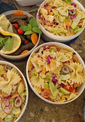A picture of Bow Tie Pasta Salad.