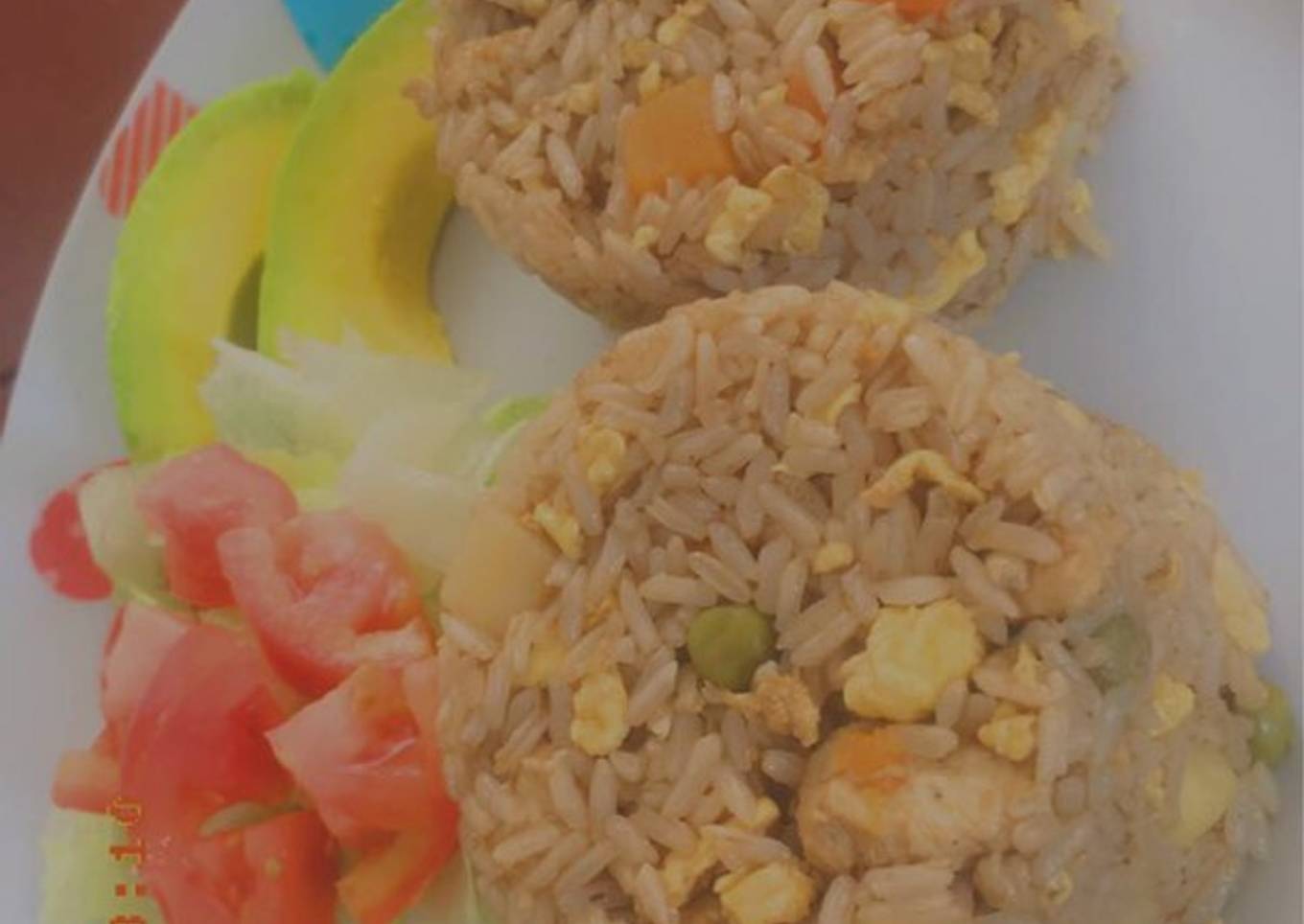 Arroz Frito con ensalada verde 🥗🍅🥑