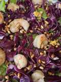 Insalata di cavolo viola e gamberi