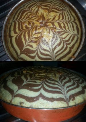 صورة لوصفة كيكة مخططة