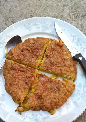 Foto resep Dadar telur campur mie
