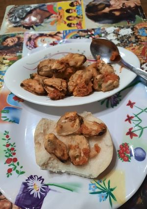Una foto de Mejillones Navideños