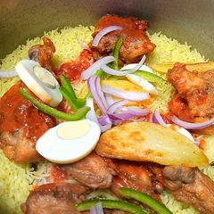 Chicken mandi rice A picture of Chicken mandi rice.