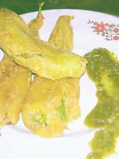 A picture of Fry Jalapéno with stuffed mashed potatoes.