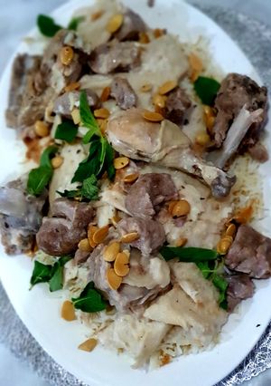 صورة لوصفة المنسف الاردني💙🌌