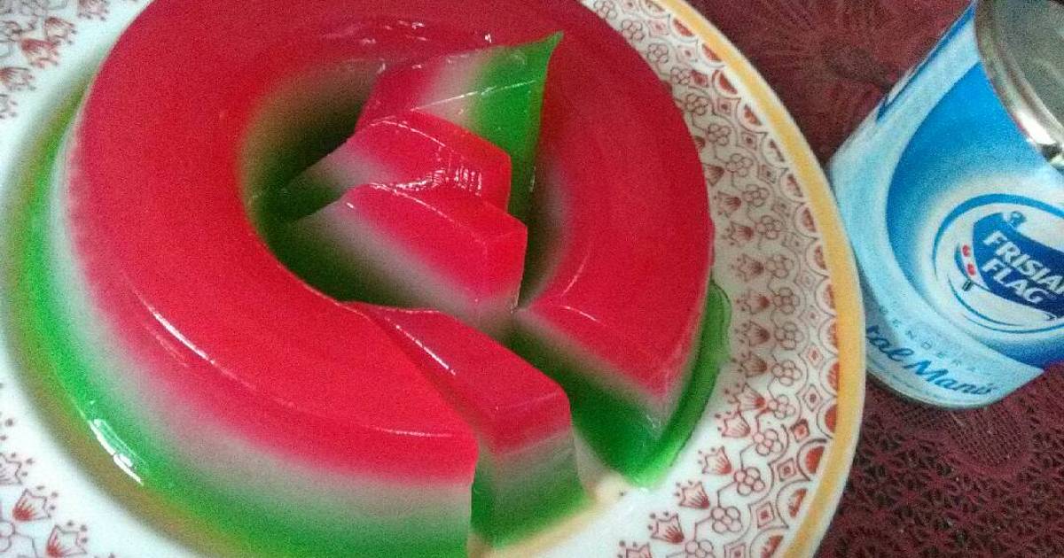 agar-agar pelangi susu cair