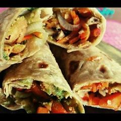 A picture of Chicken + Pesto Whole-wheat Wraps.