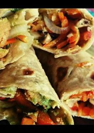 A picture of Chicken + Pesto Whole-wheat Wraps.
