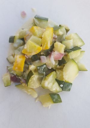 Une photo de Duo de courgettes crème ail