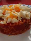 Arroz con chorizo, jamón y huevo