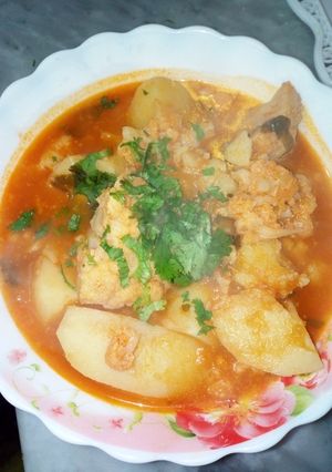 صورة لوصفة مرق بالشوفلار والبطاطا 🥘🥘