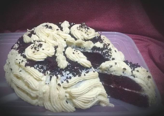 Resep Banana chocolate cake (moist non SP) with cream cheese homemade Anti Gagal