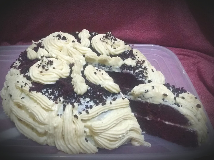 Resep Banana chocolate cake (moist non SP) with cream cheese homemade Anti Gagal