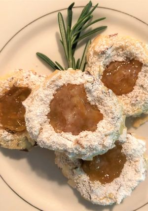 A picture of Orange Marmalade Thumbprints with Fresh Rosemary.