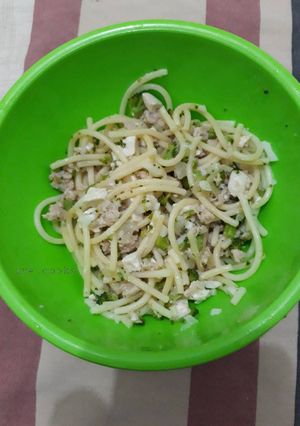 Foto resep Spaghetti Tumis Ayam Brokoli Tahu