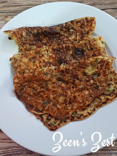 A picture of Flattened Rice and Amaranth Greens Savoury Pancakes.