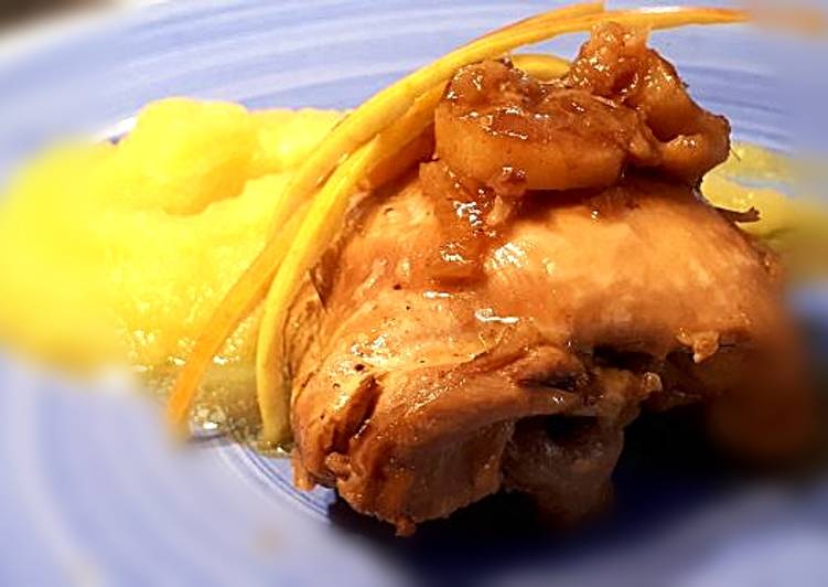 Pollo allo zenzero e purè di mela