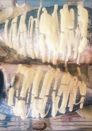 Una foto de Dorada al horno con mayonesa 🐟