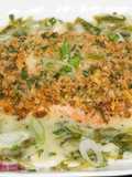 Salmón al broiler con salsa verde