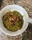 Cháo gạo lức hoa đậu biếc mix thịt bò cho bé