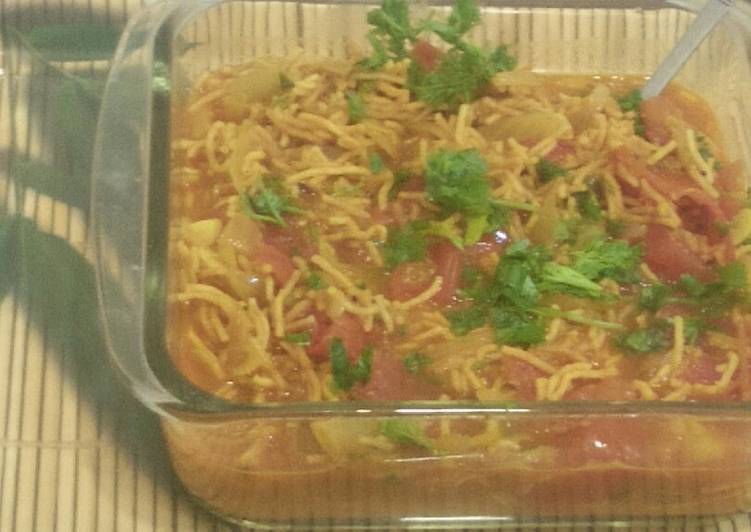 Step-by-Step Guide to Make Favorite Veg Sev tomato