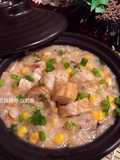 Chicken, Mushroom, and Corn Congee