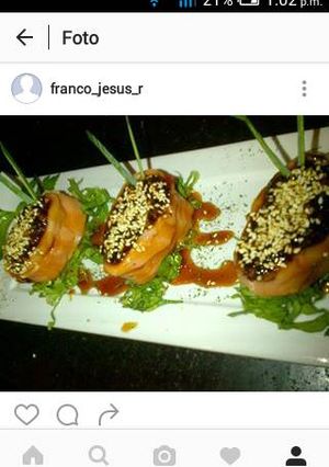 Una foto de Neguisake de salmón