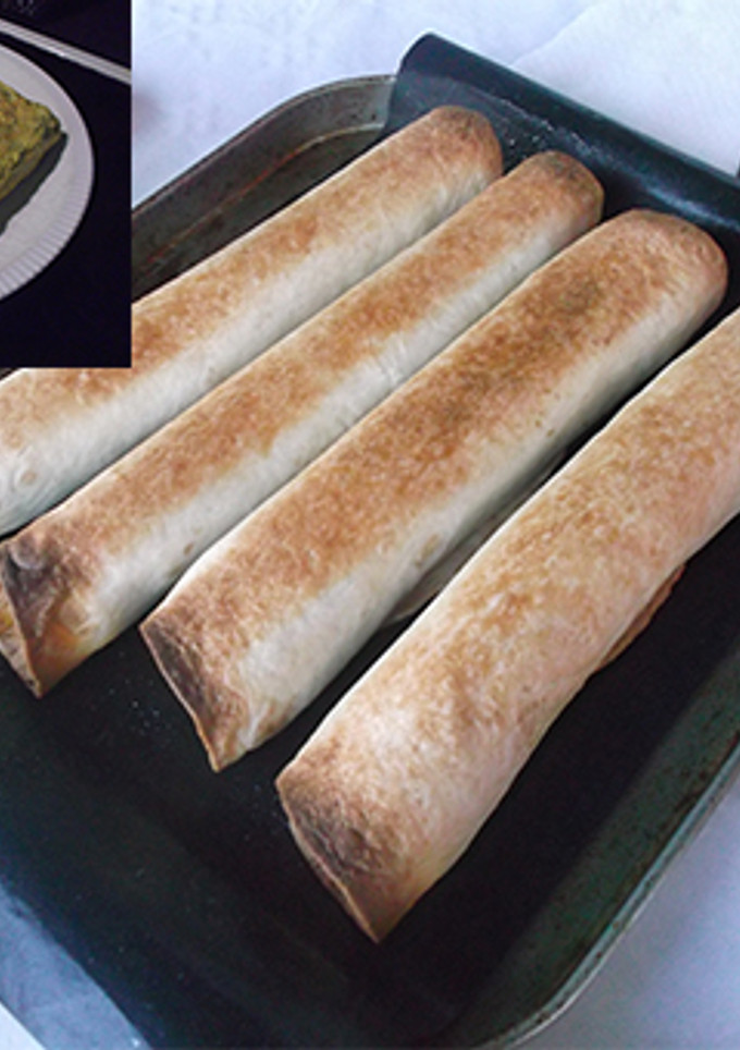 Una foto de Fajitas de tortilla cuadrada de brocoli