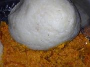 A picture of fish egusi soup