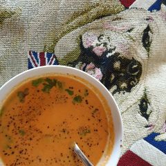 Spicy cream of tomato soup A picture of Spicy cream of tomato soup.